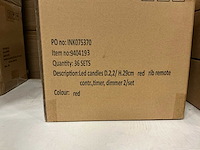 Partij led candles wax red rib ø2,2xh29cm 2/set (108x) - afbeelding 4 van  4