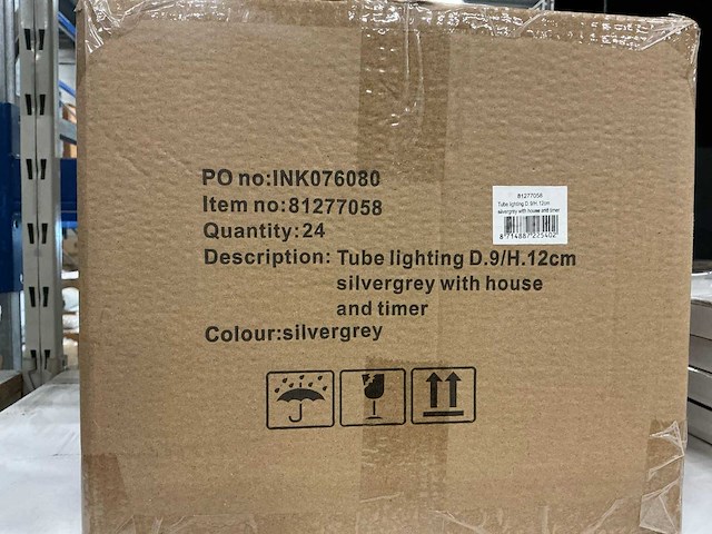 Partij led christmas light d9/h12cm silvergrey with house (24x) - afbeelding 5 van  5