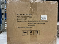Partij led christmas light d9/h12cm silvergrey with house (24x) - afbeelding 5 van  5