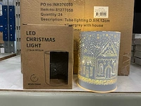 Partij led christmas light d9/h12cm silvergrey with house (24x)