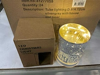 Partij led christmas light d9/h12cm silvergrey with house (24x) - afbeelding 1 van  5