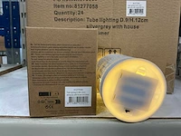 Partij led christmas light d9/h12cm silvergrey with house (24x) - afbeelding 4 van  5