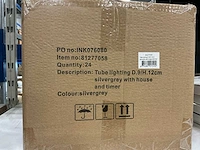 Partij led christmas light d9/h12cm silvergrey with house (24x) - afbeelding 2 van  5