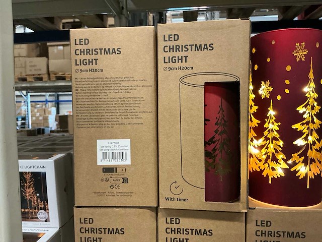 Partij led christmas light d9/h20cm red with timer (38x) - afbeelding 3 van  4