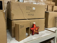 Partij led christmas star light ø18cm red with snowflake and timer (36x) - afbeelding 2 van  4