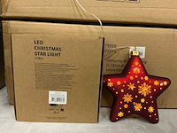 Partij led christmas star light ø18cm red with snowflake and timer (36x) - afbeelding 4 van  4