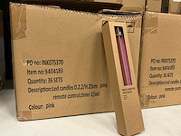 Partij led wax candles d2,2/h25cm pink rustic 2/set (144 sets) - afbeelding 4 van  4