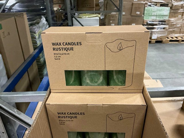 Partij led wax candles green rustique sets met remote control (46x) - afbeelding 3 van  6