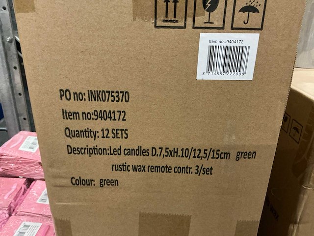 Partij led wax candles green rustique sets met remote control (46x) - afbeelding 6 van  6