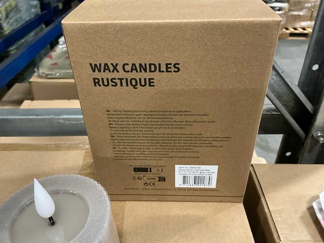 Partij led wax candles rustique grey rib sets met remote control, timer (72x) - afbeelding 4 van  6