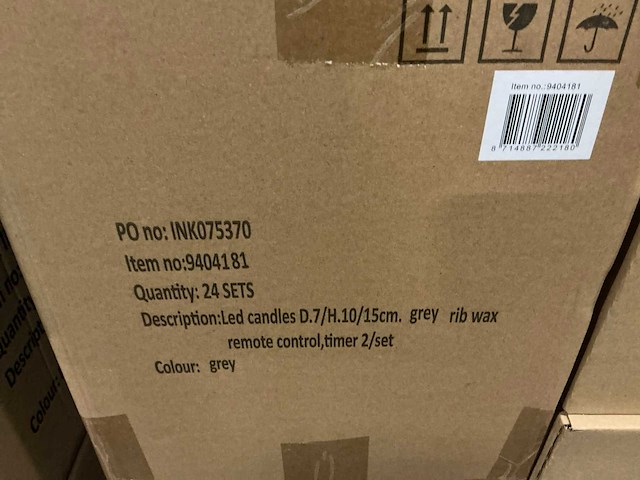 Partij led wax candles rustique grey rib sets met remote control, timer (72x) - afbeelding 6 van  6