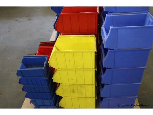 Partij (lege) magazijnbakken, diverse kleuren - afbeelding 5 van  6