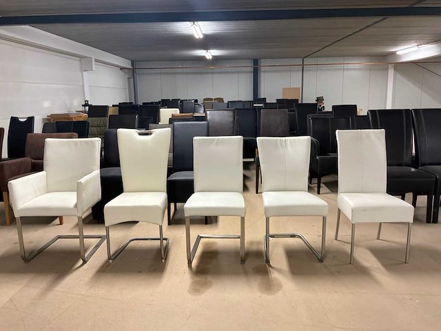 Partij leren eetkamerstoelen (5x) - afbeelding 2 van  5