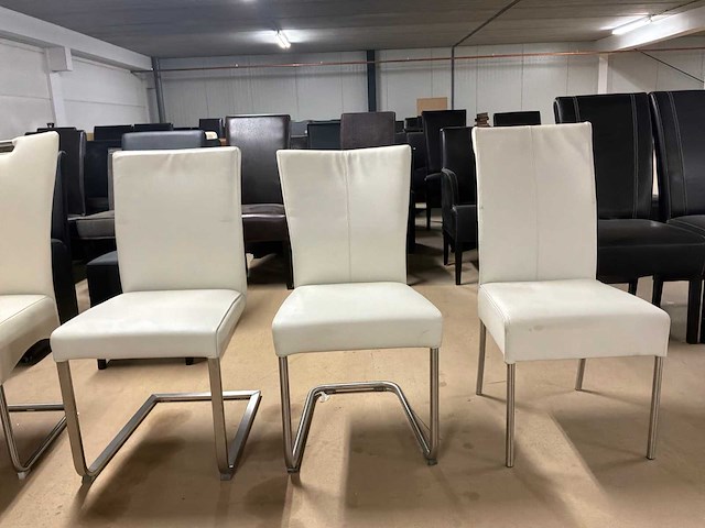 Partij leren eetkamerstoelen (5x) - afbeelding 3 van  5