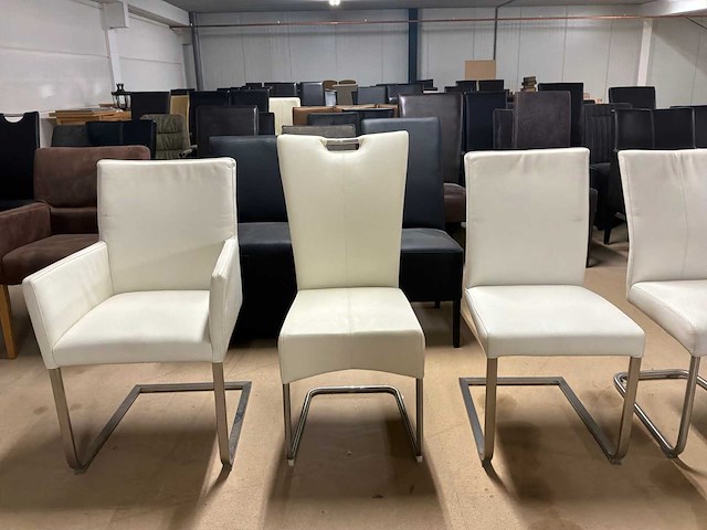 Partij leren eetkamerstoelen (5x) - afbeelding 4 van  5