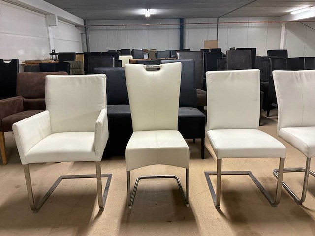 Partij leren eetkamerstoelen (5x) - afbeelding 5 van  5