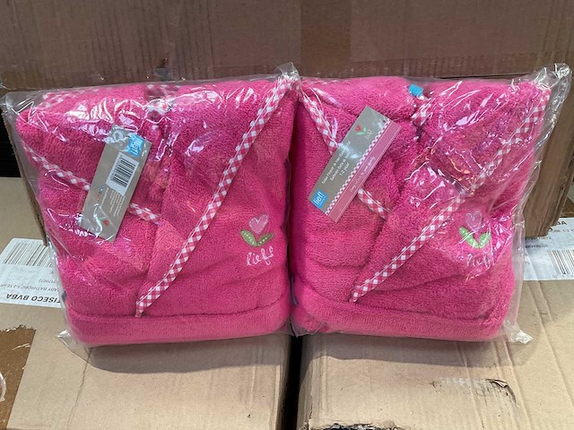 Partij lief badjassen rood (90x) - afbeelding 3 van  4