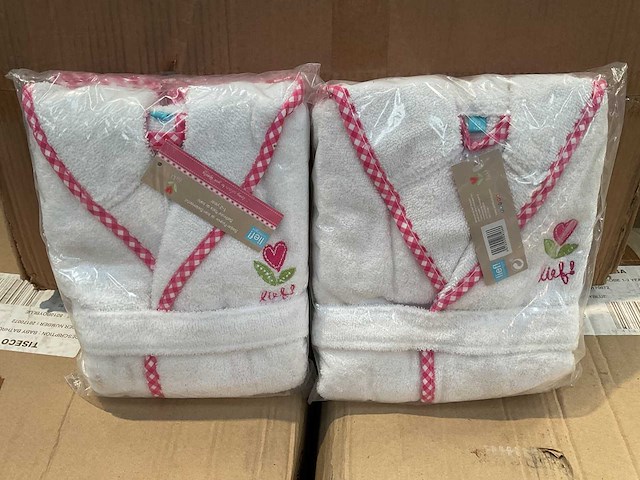 Partij lief badjassen wit (90x) - afbeelding 1 van  1