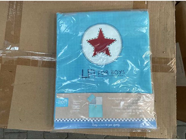 Partij lief dekbedovertrek + 1 kussensloop - blauw (60x) - afbeelding 1 van  5