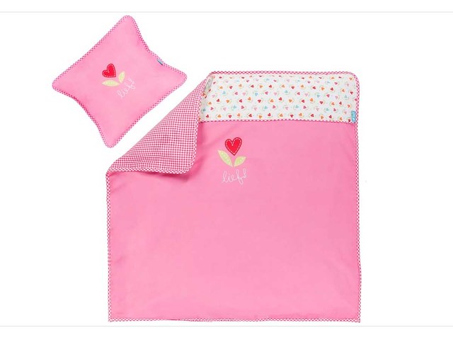 Partij lief dekbedovertrek + 1 kussensloop - roze (20x) - afbeelding 5 van  5