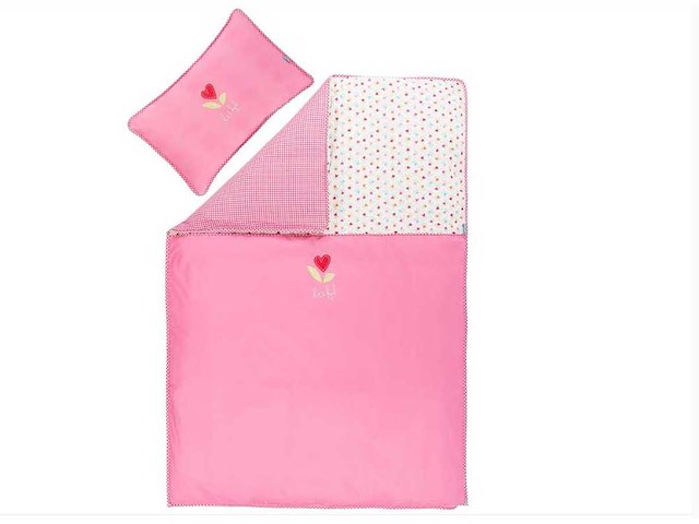 Partij lief dekbedovertrek + 1 kussensloop - roze (45x) - afbeelding 4 van  5