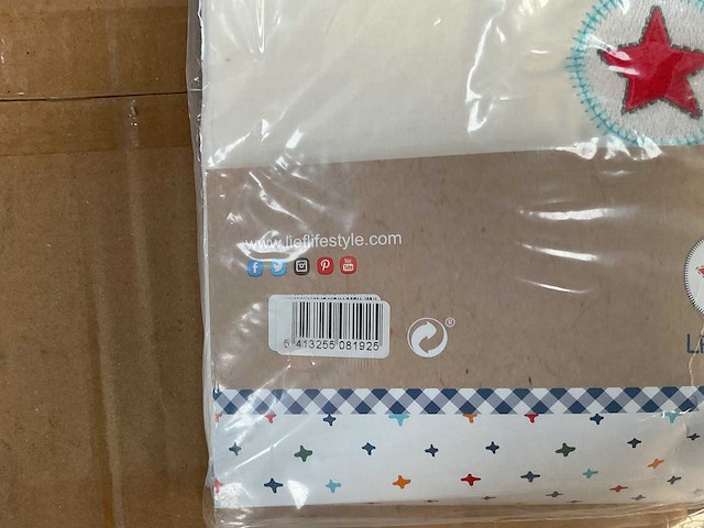 Partij lief ledikantlaken blauw/wit - 2 stuks (25x) - afbeelding 4 van  5