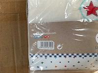 Partij lief ledikantlaken blauw/wit - 2 stuks (25x) - afbeelding 4 van  5