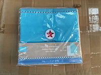 Partij lief ledikantlaken blauw/wit - 2 stuks (65x)