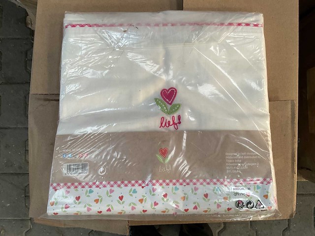 Partij lief ledikantlaken roze/wit - 2 stuks (45x) - afbeelding 2 van  5