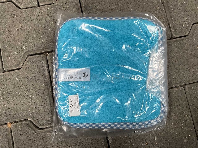 Partij lief spuugdoeken turquoise (100x) - afbeelding 4 van  4