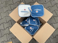 Partij lief spuugdoeken wit/blauw (32x) - afbeelding 2 van  4