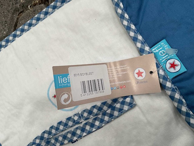 Partij lief spuugdoeken wit/blauw (32x) - afbeelding 3 van  4