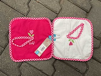 Partij lief spuugdoeken wit/rood (30x) - afbeelding 3 van  4