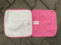 Partij lief spuugdoeken wit/roze (25x) - afbeelding 2 van  4