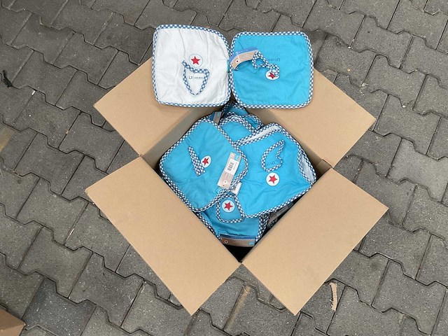 Partij lief spuugdoeken wit/turquoise (35x) - afbeelding 2 van  4