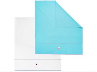 Partij lief wieglaken blauw/wit - 2 stuks (80x) - afbeelding 2 van  4