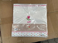 Partij lief wieglaken wit/roze - 2 stuks (20x) - afbeelding 2 van  5