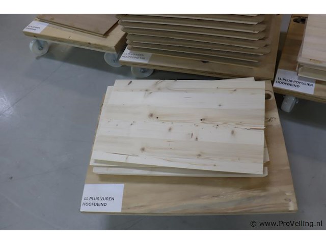 Partij linalite® hout (onderdelen uitvaartkisten), diverse soorten o.a. ll plus eiken/vuren/populier hoofeind & zijkanten - afbeelding 19 van  30