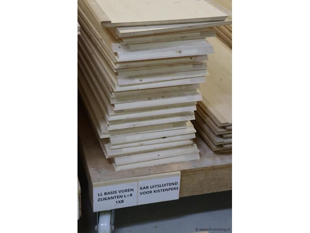 Partij linalite® hout (onderdelen uitvaartkisten), diverse soorten o.a. ll plus eiken/vuren/populier hoofeind & zijkanten - afbeelding 27 van  30