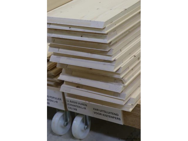 Partij linalite® hout (onderdelen uitvaartkisten), diverse soorten o.a. ll plus eiken/vuren/populier hoofeind & zijkanten - afbeelding 30 van  30