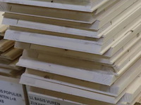 Partij linalite® hout (onderdelen uitvaartkisten), diverse soorten o.a. ll plus eiken/vuren/populier hoofeind & zijkanten - afbeelding 30 van  30