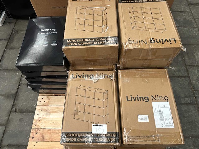 Partij living nine schoenenkasten 12 vakken en fitness hoelahoeps - afbeelding 1 van  5