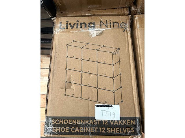 Partij living nine schoenenkasten 12 vakken en fitness hoelahoeps - afbeelding 2 van  5