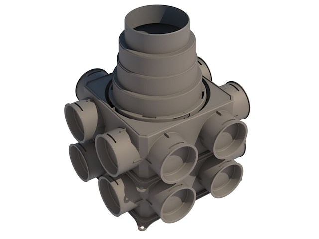 Partij luchtverdeelkast en toebehoren, 200 serie, grijs - afbeelding 1 van  11