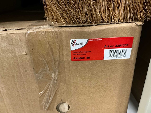 Partij luva handstoffers plat ongelakt cocos (55x) - afbeelding 2 van  3