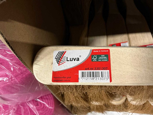 Partij luva handstoffers plat ongelakt cocos (55x) - afbeelding 3 van  3