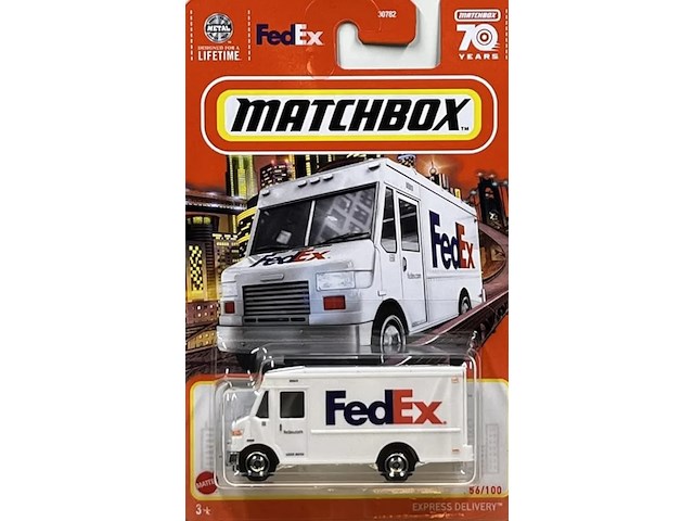 Partij matchbox cars - 48 stuks - fedex express delivery busjes - afbeelding 1 van  3