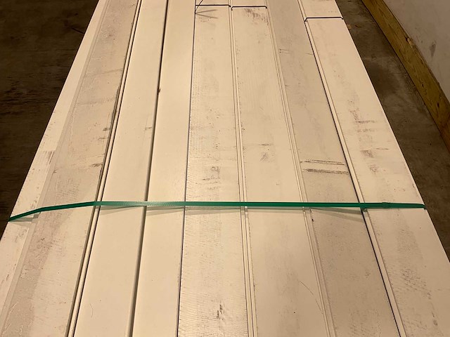 Partij meranti rabat mes- en groef wit gegrond - 305-365x14,2x1,8 cm - afbeelding 3 van  8