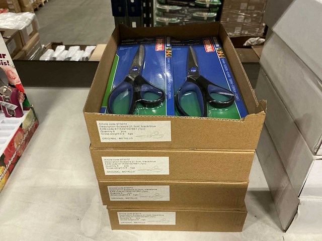 Partij metallo scharen 21,5cm black/blue (22x) - afbeelding 2 van  3