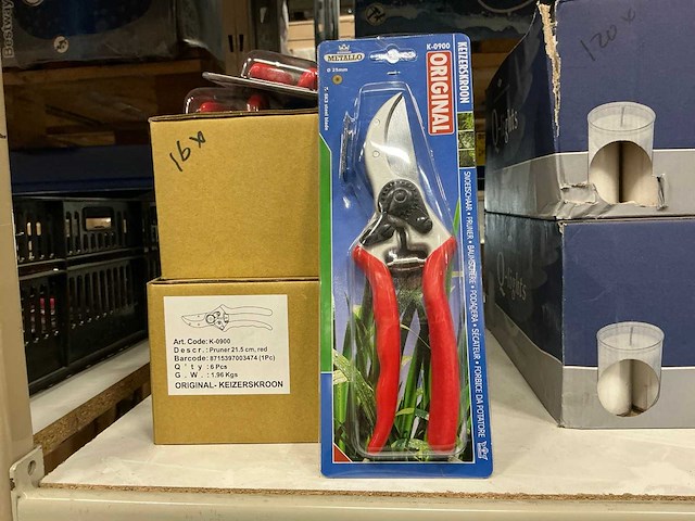 Partij metallo snoeischaren 21,5cm red (16x) - afbeelding 1 van  4